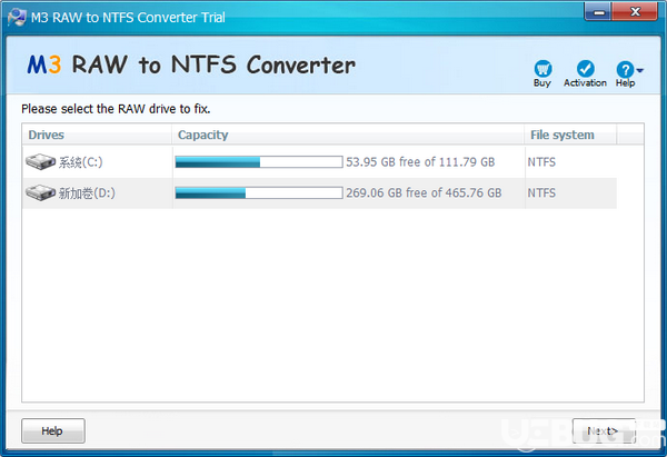 M3 RAW To NTFS Converter(NTFS硬盘修复工具)