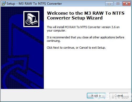 M3 RAW To NTFS Converter v3.6免费版【2】