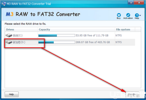 M3 RAW To FAT32 Converter(硬盘驱动器修复工具)v3.6免费版【3】
